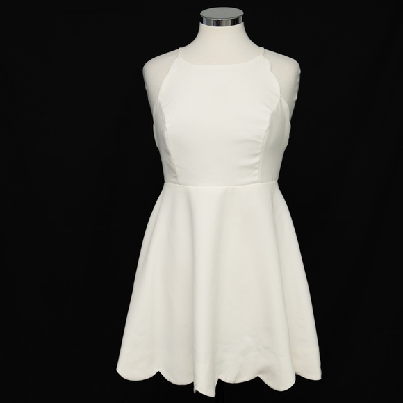 Lulu's. Play On Curves Ivory Backless Mini Dress. - Picture 2 of 11